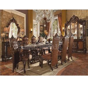 Muebles de Comedor de Madera de Teca Tallada a Mano de Estilo Europeo, Tallado Intenso, Duradero, Moderno, Color Personalizado, Tamaño Personalizado, Decoración - Product Image 1