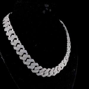 Collar de Diamantes Moissanite con Cadena de 12 mm Personalizado |   Conjunto de Cadena de 12 mm con Diamante Moissanita para Collares y Joyería Elegantes - Product Image 1
