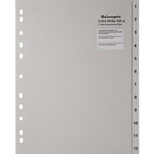 Soennecken Extra Wide DIN <b>A4</b> Number Register 1-12 Sheets Polypropylene Grey File <b>Folder</b> - Product Image 2