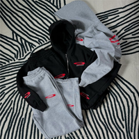 Survêtement à capuche longueur intégrale en coton 100% personnalisé, style streetwear, délavé au soleil, grammage lourd 400g, respirant, séchage rapide, coupe classique, délavage à l'acide