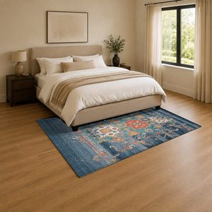 RUGS DEPOT LXDP-0530 Wholesale Charcoal Grey Ethnic Kilim Digital Printed Machine Washable Chenille Area Rug Non <b>Slip</b> - Product Image 3
