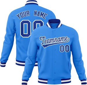 Chaqueta universitaria de moda con parches bordados personalizados Mezcla de lana Cuerpo Mangas de contraste Béisbol College Letterman Jacket OEM - Product Image 3