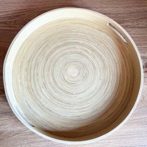 Bandeja de bambú hilado de color natural para servir frutas secas, bandeja de artículos para el hogar de primera calidad para decoraciones del hogar - Product Image 2