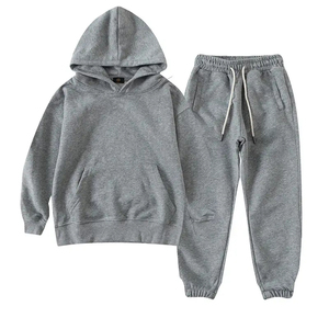 Survêtement pour enfants de haute qualité pull à capuche solide survêtement pour garçons et filles ensemble de vêtements en gros avec logo - Product Image 4