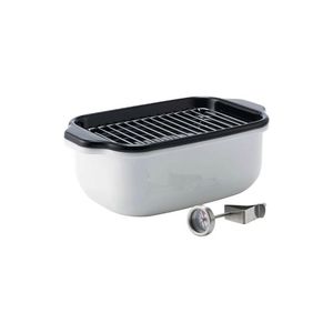 เตาเหนี่ยวนำเซรามิกสีขาวหม้อเทมปุระฟูจิโฮโรทรงสี่เหลี่ยมเตาญี่ปุ่น - Product Image 1