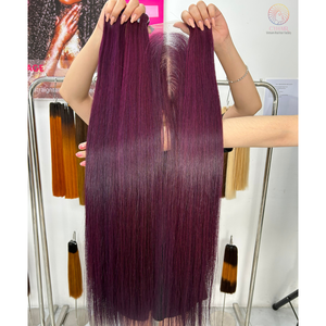 ผมมนุษย์100% เวียดนามไม่พันกันไม่หลุดลายคลื่นธรรมชาติแบบหลวมมีหลายสี - Product Image 5