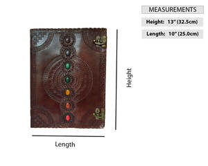 Genuine Leather Bound <b>Journal</b> Daily Stone Embossed <b>Blank</b> Pages Large Diary - Product Image 6