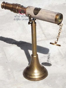 กล้องโทรทรรศน์แบบตั้งโต๊ะสำหรับตกแต่งทำจากทองเหลือง, กล้องโทรทรรศน์แบบสะท้อนแสงทำจากทองเหลืองทำจากหนังทะเล - Product Image 3