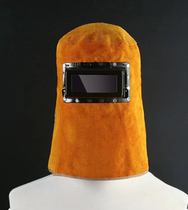 หน้ากากเชื่อมหนังวัวแยกสำหรับป้องกันคอแบบมีฮู้ดหนังใช้เชื่อมทำให้มืดได้เอง - Product Image 4