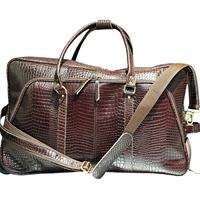 Sac de voyage à roulettes unisexe de luxe en cuir de crocodile, sac de sport durable de haute qualité, 2 roues, grand format, portable