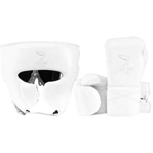 New White Fly Boxing Training Set Custom Logo Professional Sparring Set Lace-Up Closure Genuine Leather KIckboxing - Product Image 1