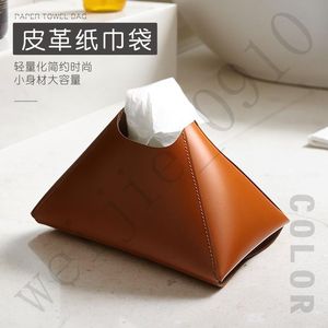 Boîte à mouchoirs en cuir moderne écologique transfrontalière, personnalisation, luxe léger, rangement haut de gamme, design créatif, boîte à papier - Product Image 5