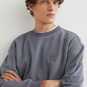 Slim Fit Winter Fleece Sweatshirts for Man <b>Blue</b> Color Plain Dyed Customized Logo Printed Wholesale Sweatshirts - Product Image 5