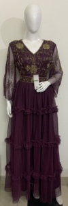 Ready Stock Women's Evening Dress <strong>Long</strong> Sleeves Flare Net <strong>Skirt</strong> Style <strong>Muslim</strong> Eid Celebration Club Party Cocktail Prom Night Wear