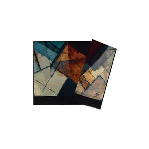 Black Polyester Rectangular Geometric Pattern Scarf - Product Image 1