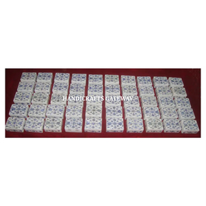 Boîtes à bijoux rectangulaires en marbre blanc avec incrustation de nacre, motif floral, pour cadeaux de fête, fournisseur en gros - Product Image 1