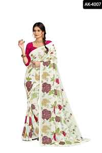 Dernière Georgette Saree Tissu Usure Fil Séquence Travail Banglory Soie Plaine Blouse Matériel pour Party Wear Fonction Indian - Product Image 3