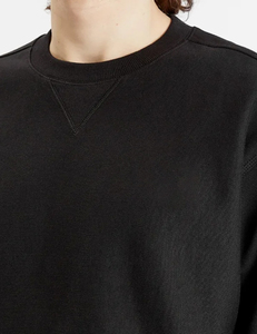 Manufacturer Custom OEM Men's Classic <b>Black</b> Crewneck Cotton Blend Pullover <b>Black</b> Sweatshirt Soft Thick <b>Fabric</b> Winter Loungewear - Product Image 5