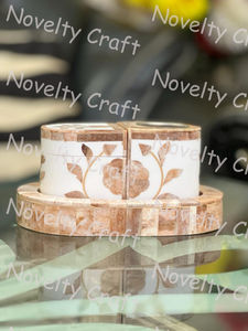 Ensemble de bougies chauffe-plat et de boîtes en bois de nacre incrustées de nacres indiennes pour les célébrations religieuses comme le Ramadan et les cadeaux de l'Aïd - Product Image 5