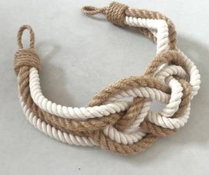 Attache de rideau Carrick Knot en coton blanc et corde de jute - Product Image 2