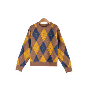 Suéter Argyle de Mujer, Hecho a Medida, de Moda, Transpirable, Ecológico, Estilo Urbano, Ligero, para Otoño/Invierno - Product Image 1