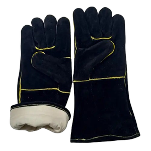 Gants en cuir fendu de vachette de 16 pouces XL, résistant à la chaleur, antistatique et antichoc, pour barbecue, protection des mains, vente en gros - Product Image 1