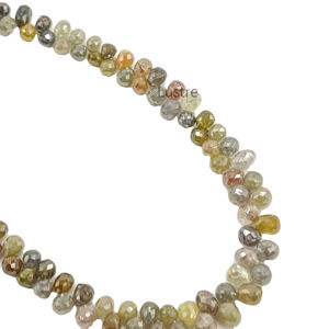 Cuentas de Diamante Multicolores en Forma de Briolette, Diseño Brillante y Elegante, Piedras de Origen Indio Libres de Conflictos, Precio al por Mayor para la Fabricación de Joyería - Product Image 1