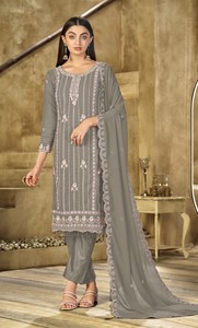 Heavy Georgette con bordado Trabajo Mujer Multicolor Salwar Kameez Ropa de fiesta Secado rápido para la venta en línea - Product Image 4