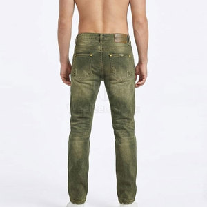 Jean déchiré moderne pour homme, coupe slim, style délavé unique, idéal pour le streetwear et les tenues quotidiennes - Product Image 3