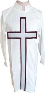 Tunique maçonnique Saint Thomas d'Acon en coton/polyester mélangé, tissu supérieur, ruban moiré, croix des Templiers - Product Image 2