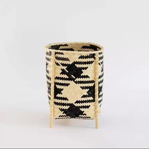 Juego rústico de 3 macetas de bambú Natural con soporte de madera, decoración del hogar, dormitorio, almacenamiento, jardín, sala de estar - Product Image 4