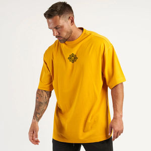 Venta al por mayor 100% algodón pesado 230G camisetas de verano de manga corta de gran tamaño para hombres Unisex para Streetwear estampado único - Product Image 4