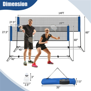 Ensemble de filet multisports de 14 pieds - Hauteur réglable (33,5 à 61 pouces) - Badminton, volley-ball, pickleball, tennis - Product Image 5