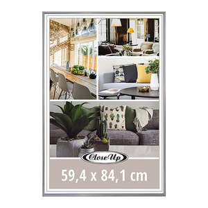 Cadre photo moderne DIN A1 argenté 59,4 x 84,1 cm, cadre photo carré avec métal et bois à des fins décoratives, produit fabriqué en alliage - Product Image 3