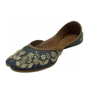 Hoge Kwaliteit Flat Khussa Jutti Mojari Punjabi Indiaanse Etnische Vrouwen Schoenen Custom Fabrikant Vrouwen Khussa