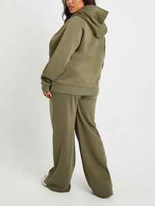 Ensemble de survêtement d'hiver personnalisé avec logo imprimé, sweat-shirts et pantalons de survêtement amples, taille plus, 100% coton, ensemble de survêtement 2 pièces, faible MOQ et prix - Product Image 2