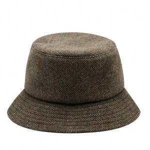 High Quality Wool Hat Custom Logo Bucket <b>Cap</b> <b>Winter</b> New Design Wool Bucket Hat for Women - Product Image 4