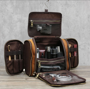 Leather Dopp Kit Bag, Groomsmen Gift, Best Valentines Day Gift for Him, Father's Gift Computer Sling Leather <b>Briefcase</b> Man - Product Image 1