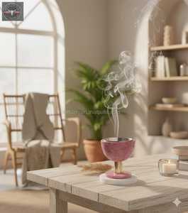 Élégant Mini Acacia Bois Résine Bakhoor Brûleur Indien Porte-Encens Religieux pour Parfum de Maison et de Bureau - Product Image 1