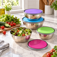 Ensemble de récipients de stockage alimentaire en acier inoxydable OEM avec couvercle de couleur personnalisée pour la préparation des repas, des déjeuners et des bento en cuisine