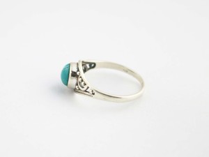 Bague en argent sterling 925 avec turquoise naturelle, faite à la main, pierre de naissance de décembre, unisexe - Product Image 3