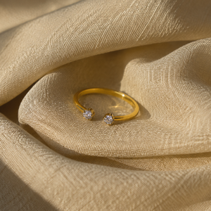 Bague en diamant à extrémité ouverte - Bande solitaire réglable en argent sterling - Product Image 4