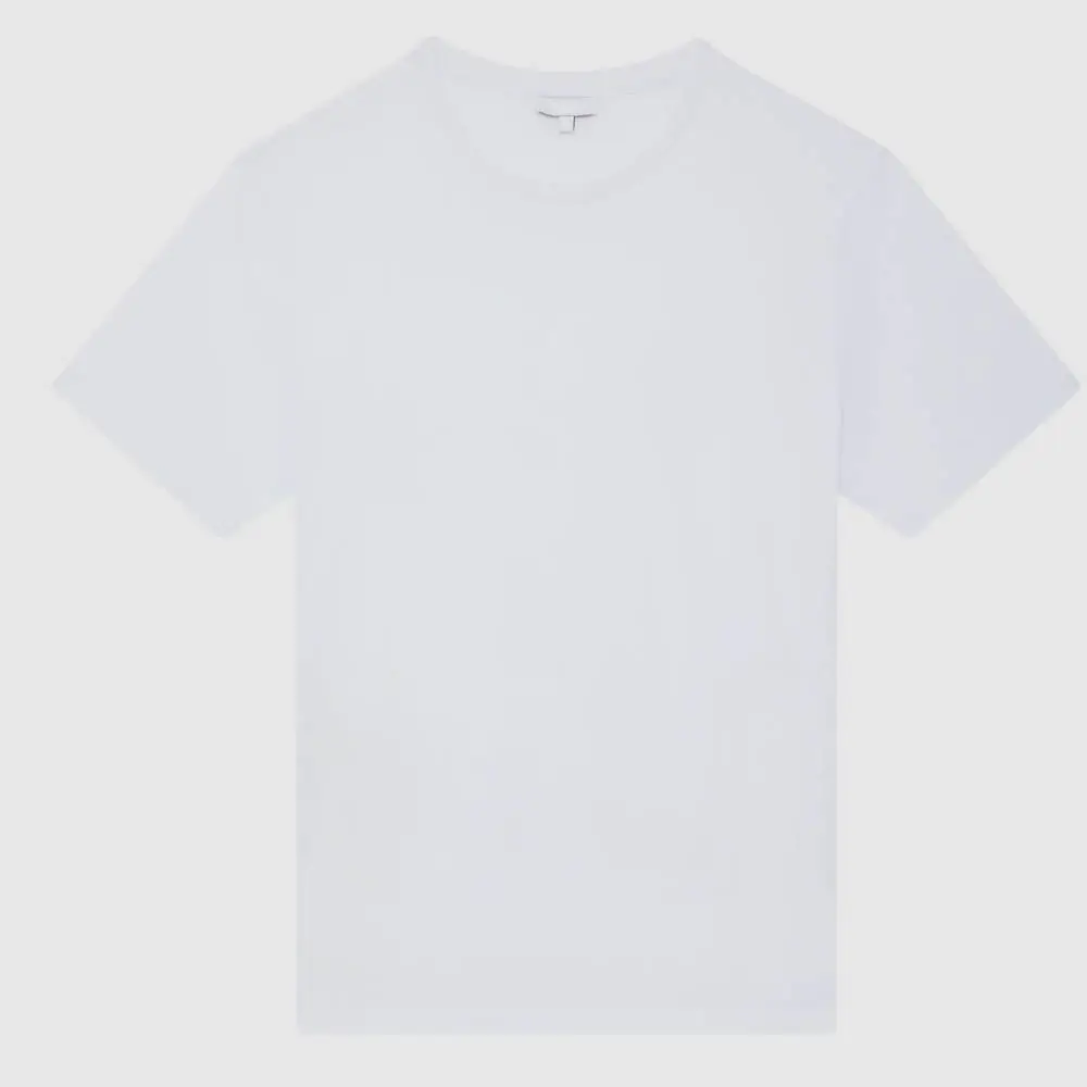 Crew Neck Textured T Shirts Men's Stay New Cotton Crew Neck T-Shirt - White