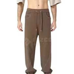 Diseño personalizado de alta calidad de los hombres rectos de algodón casual Tallas grandes pantalones de chándal en stock - Product Image 3