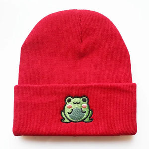 Venta al por mayor de gorros de punto bordados personalizados con logotipo personalizado adulto 100% calavera acrílica - Product Image 4