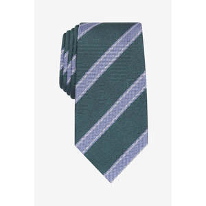 Corbata de Seda Clásica a Rayas para Hombre Tasso Elba, 100% Seda, Verde, Talla Regular, Diseño Jacquard con Puntos y Estampado Paisley, para Regalo, en Caja de Regalo - Product Image 1