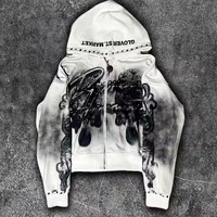 Venta al por mayor de sudaderas con capucha lavado ácido Rhinestone adornado Streetwear Sudadera con capucha de gran tamaño hombres mujeres logotipo personalizado proveedor