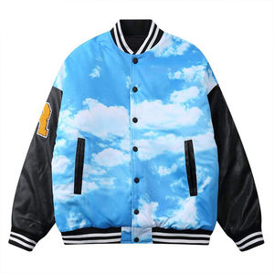 Chaquetas con logotipo de diseñador personalizado, chaqueta de béisbol informal, chaquetas universitarias unisex de lana de algodón con letras - Product Image 1