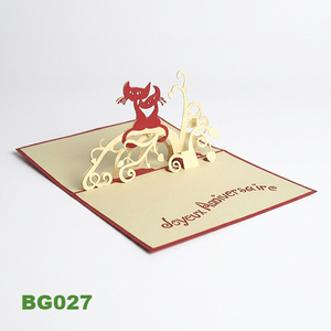 <b>Handmade</b> Pop-up 3D Traditional Vietnam Greeting Cards Matte Varnishing Letterpress Printing <b>Paper</b> Souvenirs Special Birthday - Product Image 2