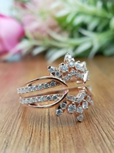 Luxurious Customized 925 Sterling Silver GIA Certified Trendy Wedding Band Pave Setting 10K 14K 18K White Gold Party Gift - Product Image 2